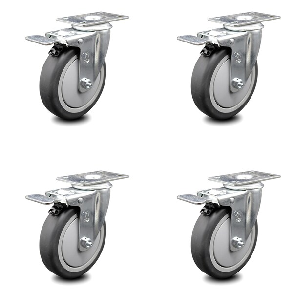 Cambro Dish Caddies Swivel Caster with Total Lock Brake Replace Set - SCC